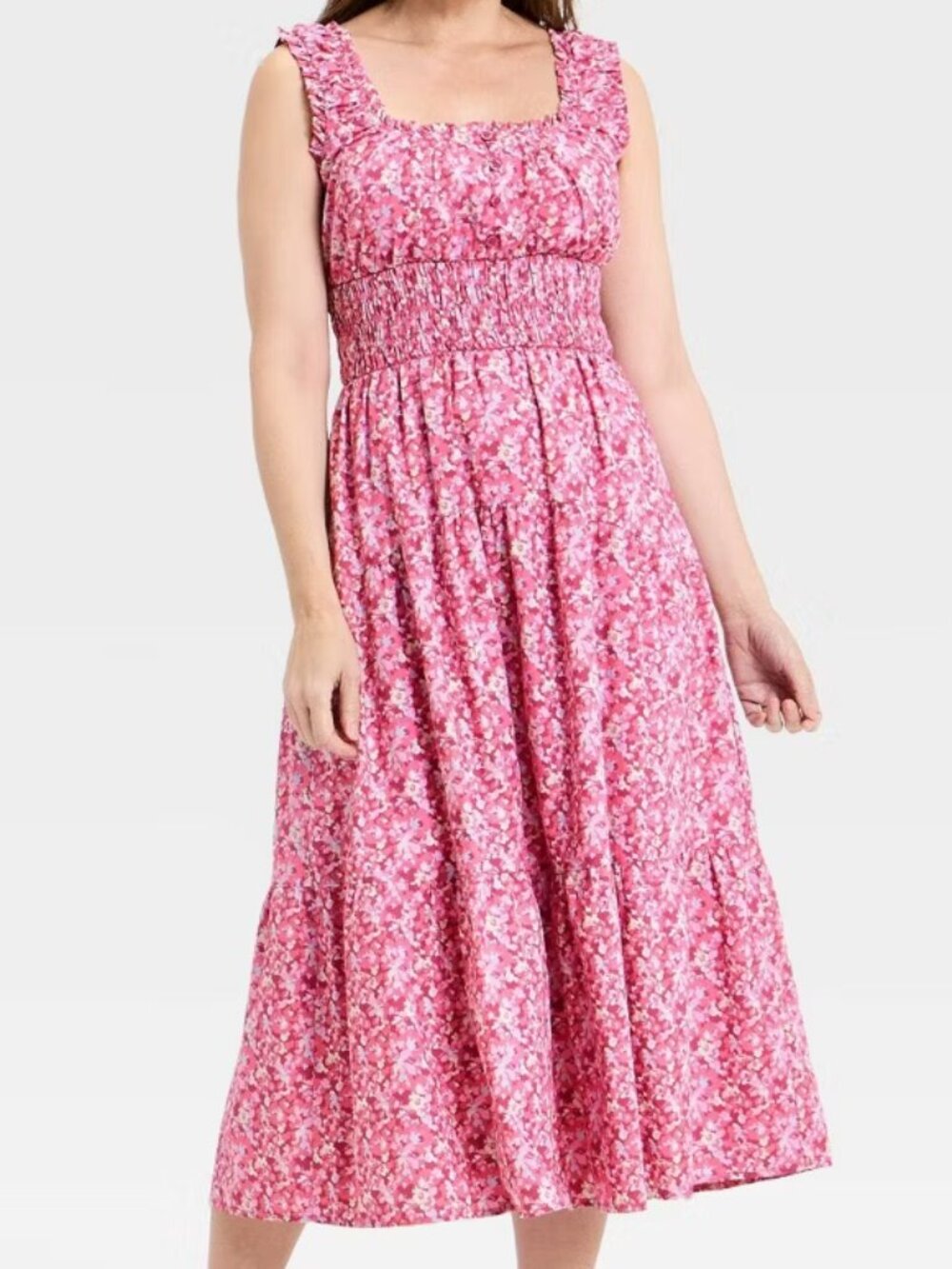 NWOT Universal Thread Button Front Smocked Empire Waist Maxi Dress